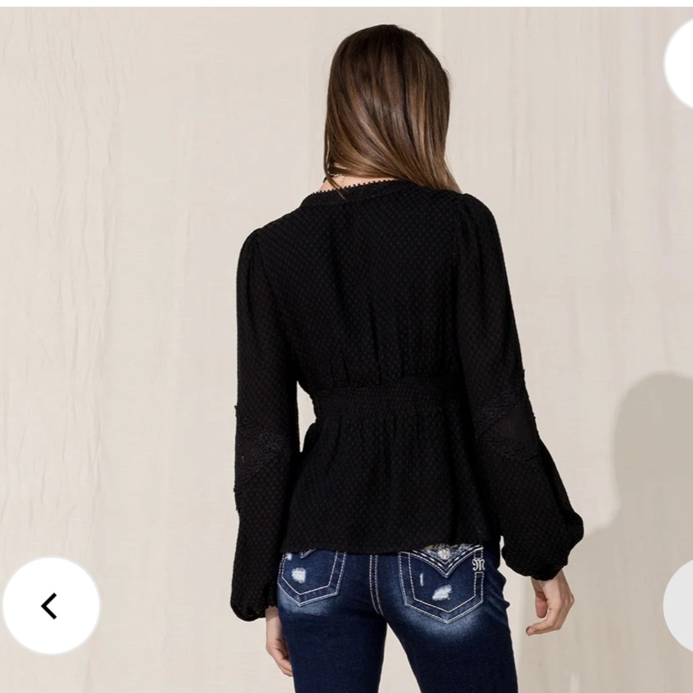NWT miss me button down shirt black
